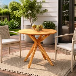 Durable Solid Wood Acacia Garden Table 85x85x75 cm
