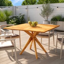 Sturdy Solid Wood Acacia Garden Table for Outdoor Dining