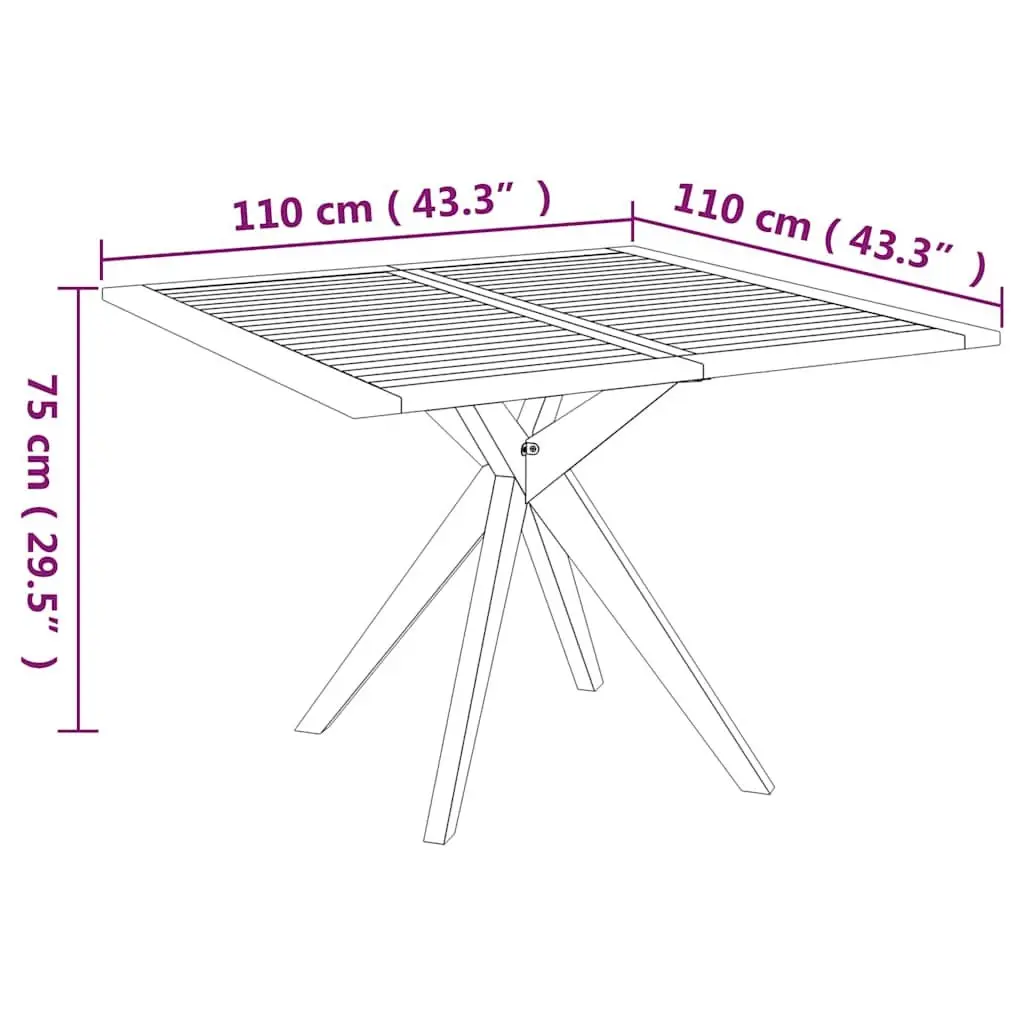 Solid Wood Acacia Garden Table for Outdoor Dining