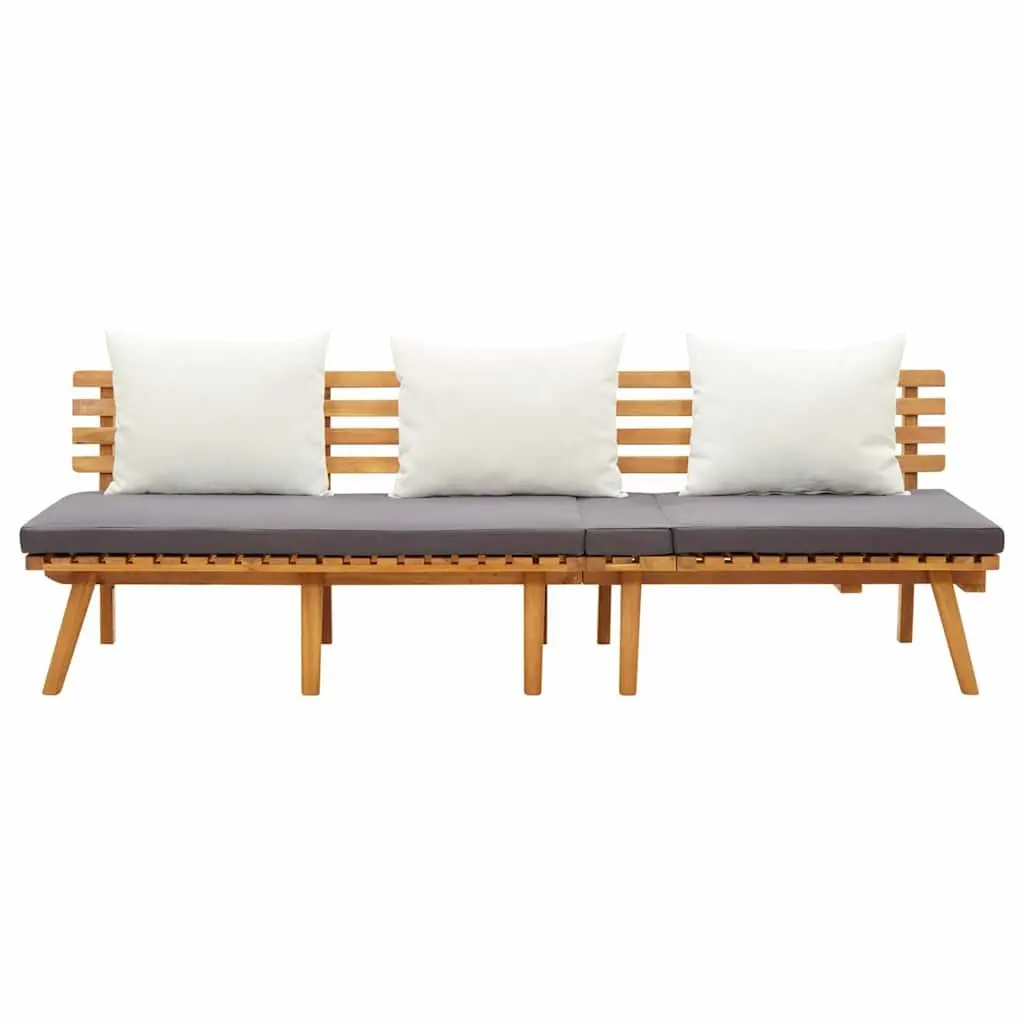 Garden Day Bed Solid Wood 200x65cm Grey