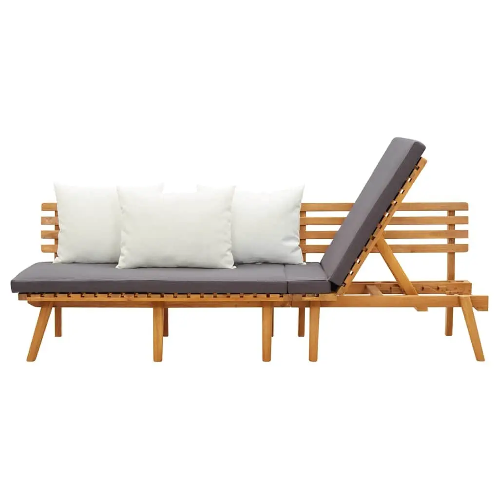 Garden Day Bed Solid Wood 200x65cm Grey