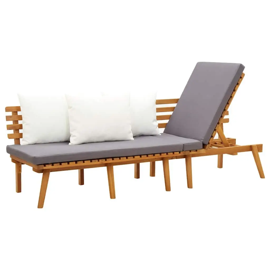 Garden Day Bed Solid Wood 200x65cm Grey