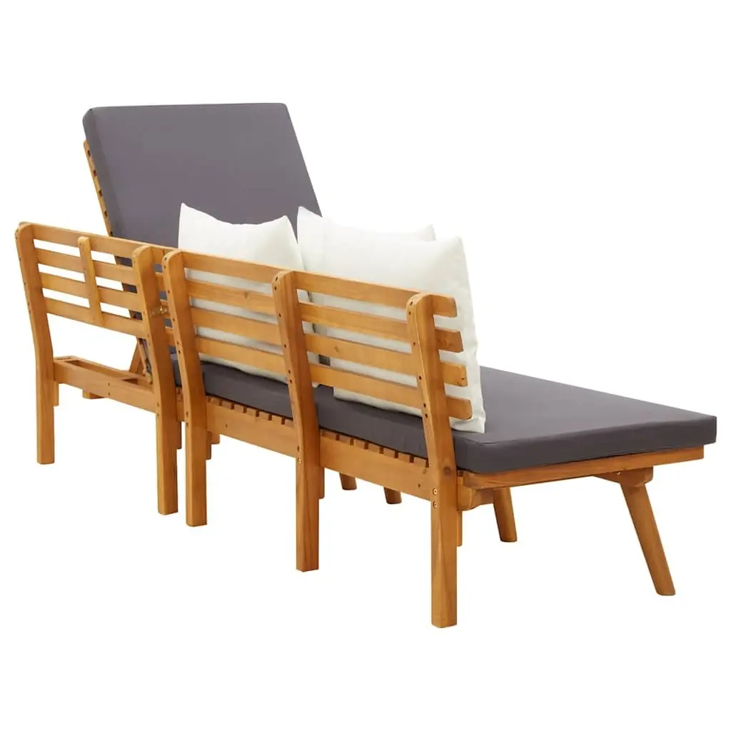 Garden Day Bed Solid Wood 200x65cm Grey
