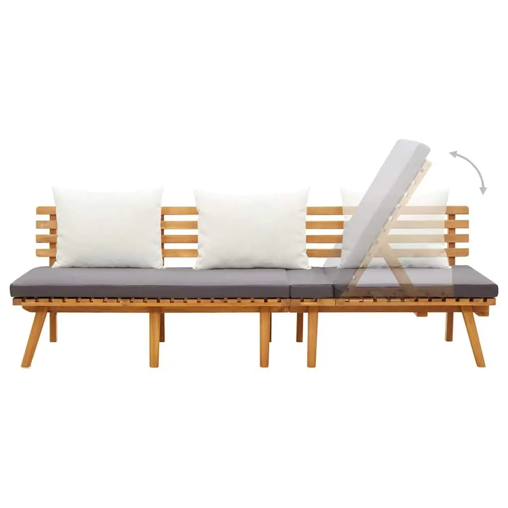 Garden Day Bed Solid Wood 200x65cm Grey