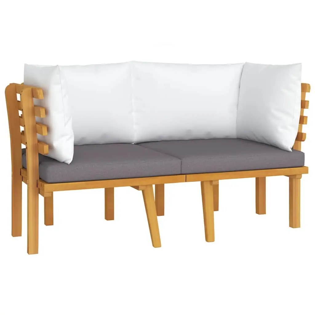 2-Seater Outdoor Garden Sofa with Cushions Grey