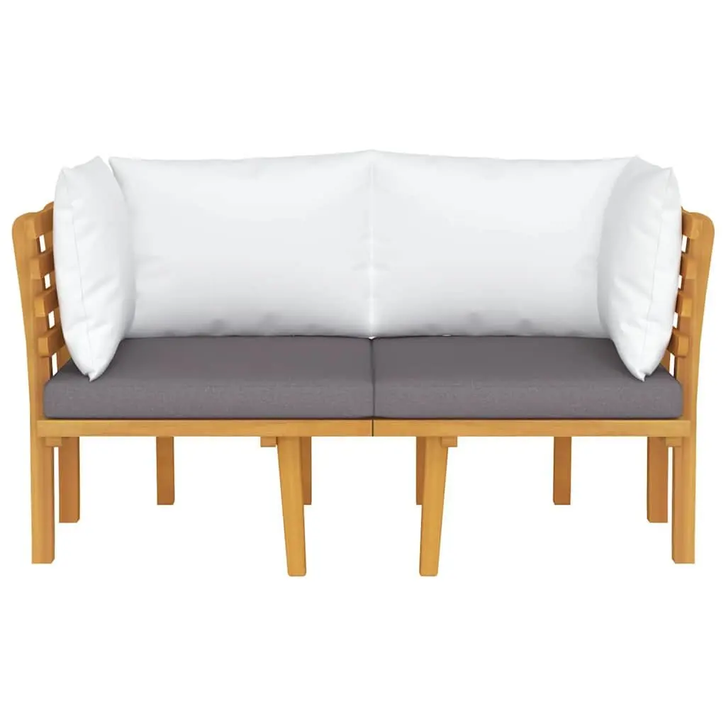 2-Seater Outdoor Garden Sofa with Cushions Grey