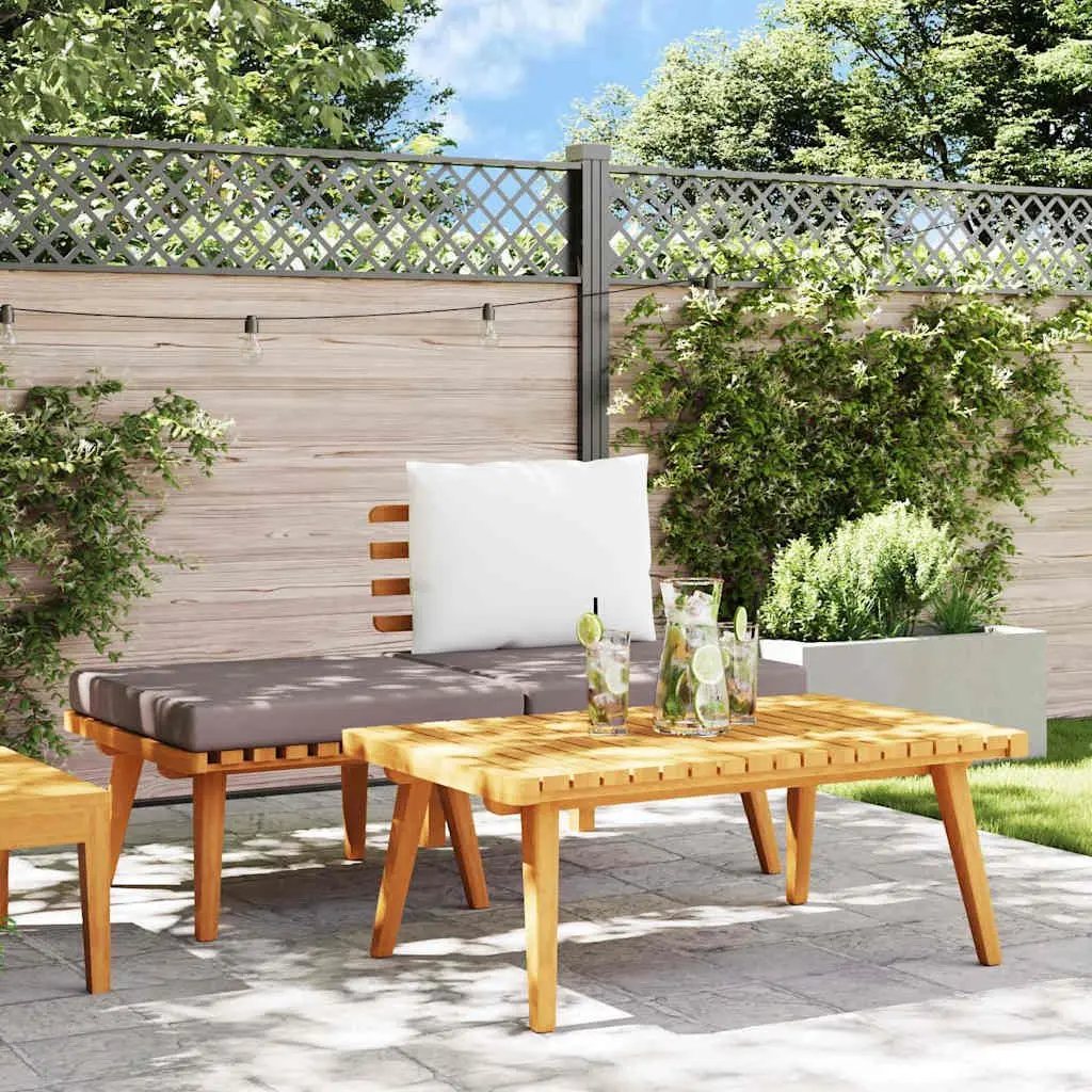 Solid Wood 3 Piece Lounge Set with Grey Cushions