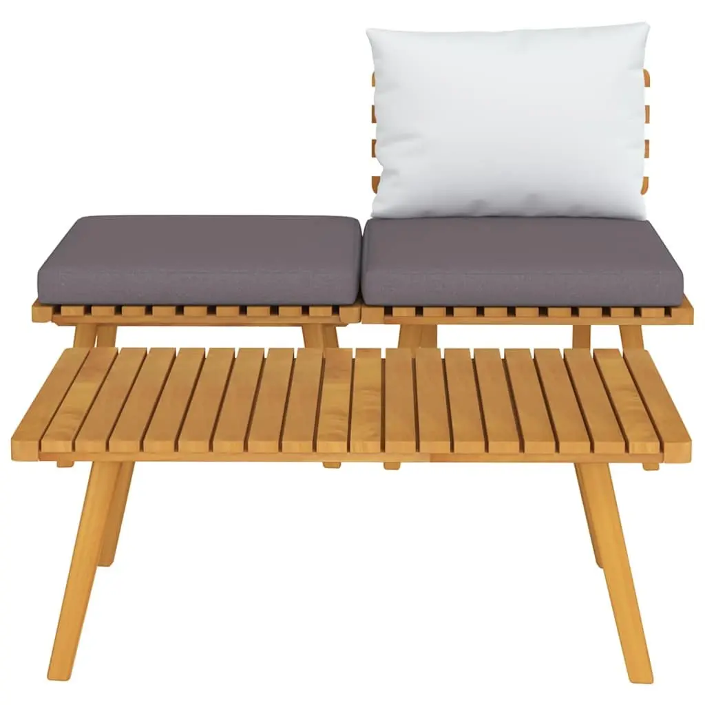 Solid Wood 3 Piece Lounge Set with Grey Cushions