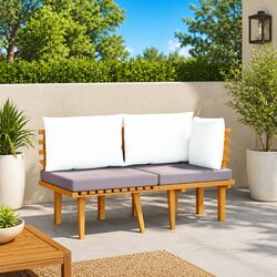Stylish Grey Outdoor Sectional Sofa Set with Cushions