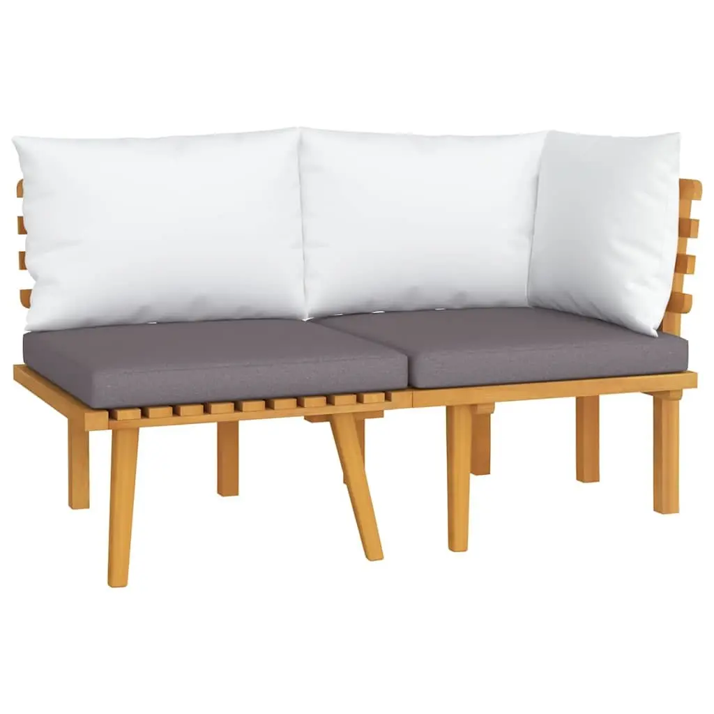 Grey Outdoor Sectional Sofa Set with Cushions