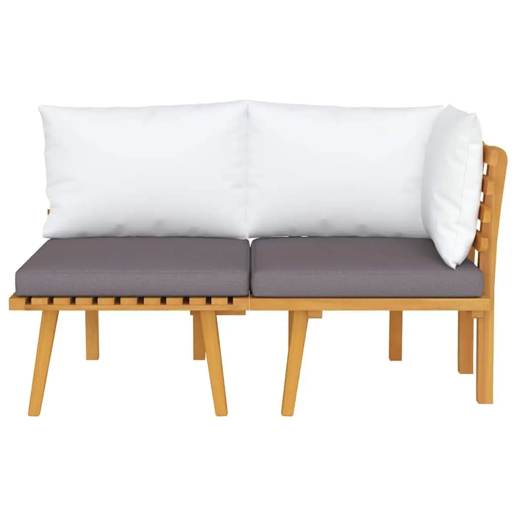 Grey Outdoor Sectional Sofa Set with Cushions