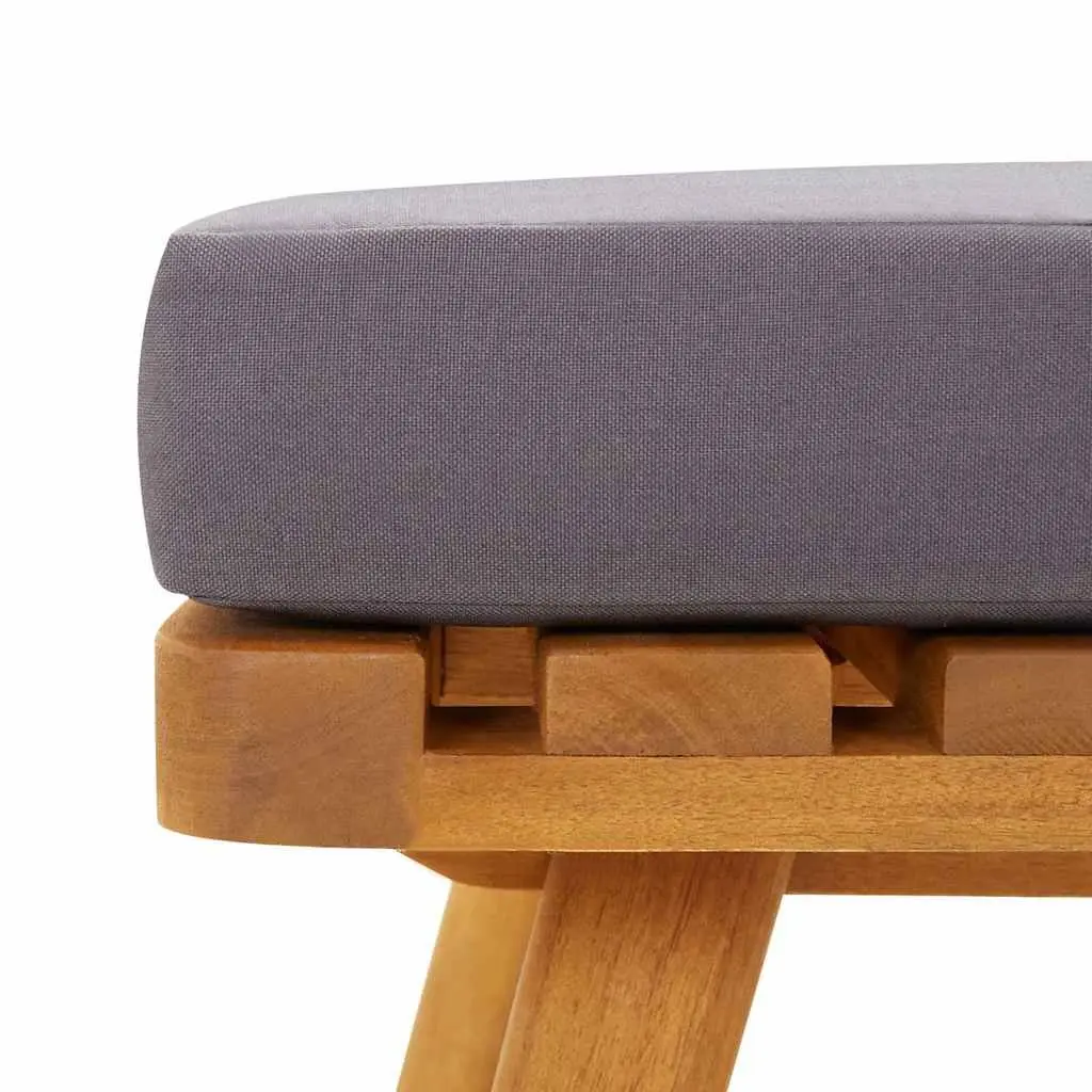 Solid Wood Patio Sectional Sofa with Grey Cushions