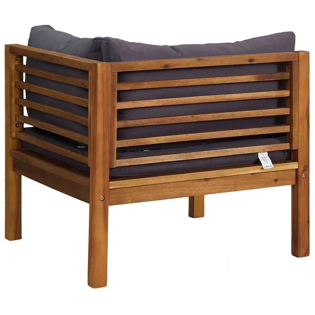 Outdoor Corner Sectional Sofa Set with Grey Cushions