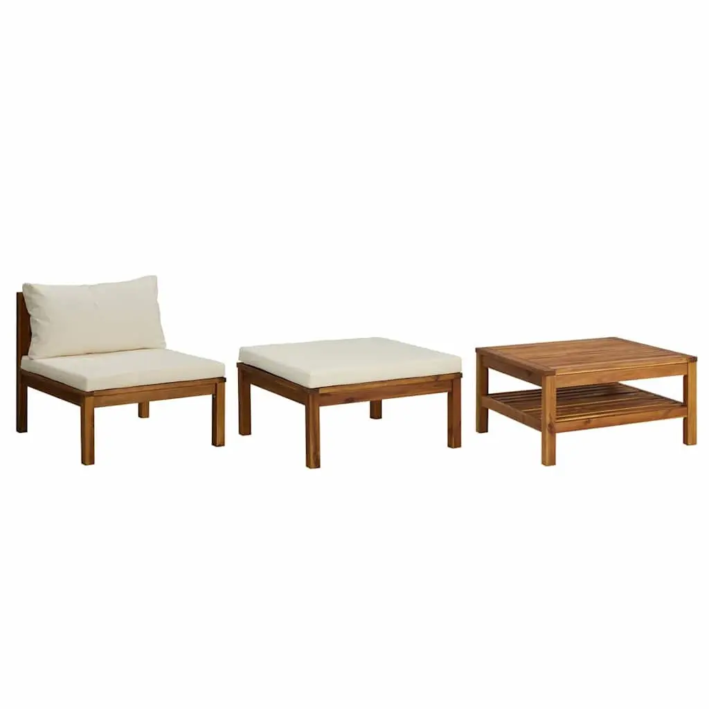 3-Piece Garden Lounge Set with Cushions and Table