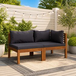 Stylish Outdoor Sectional Sofa Set with Grey Cushions