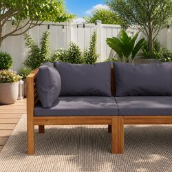 Corner Outdoor Sectional Sofa with Grey Cushions
