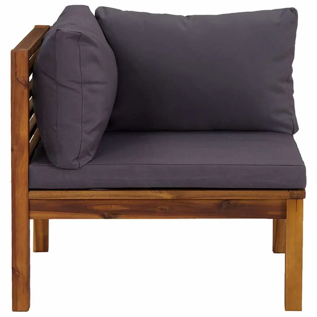 Corner Outdoor Sectional Sofa with Grey Cushions