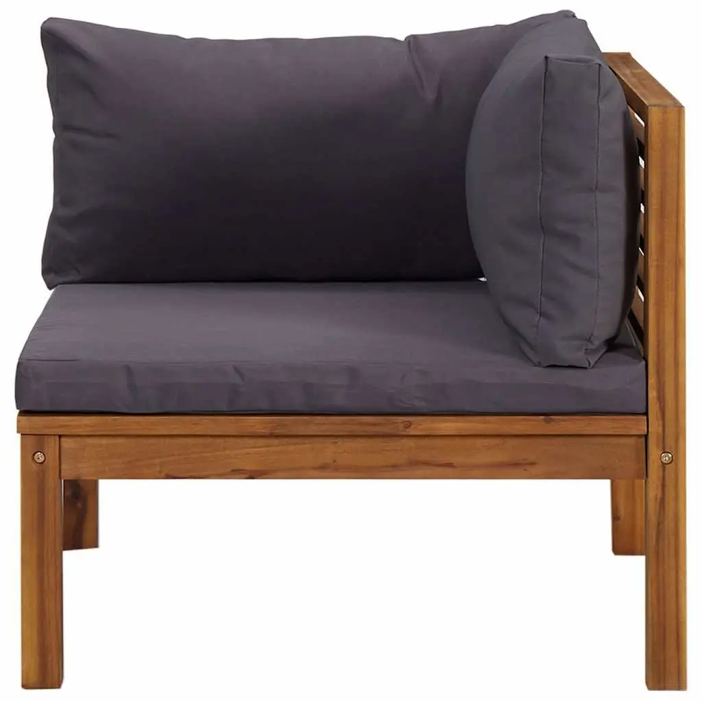 Corner Outdoor Sectional Sofa with Grey Cushions