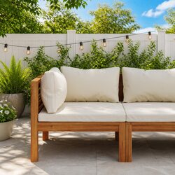 Stylish Outdoor Sectional Corner Sofa with Acacia Wood