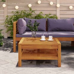 Solid Wood Outdoor Coffee Table 65x65x35cm in Brown