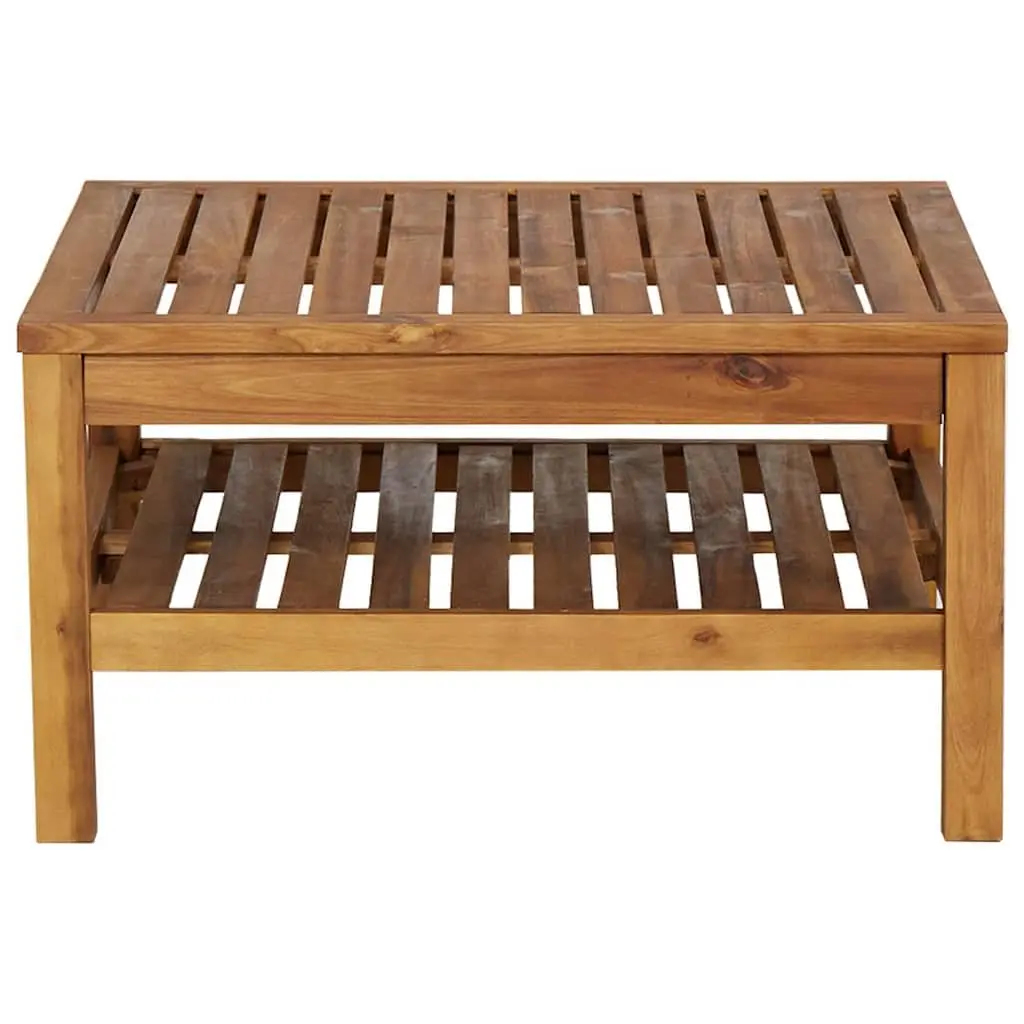 Outdoor Coffee Table Solid Acacia Wood 65x65x35cm Brown