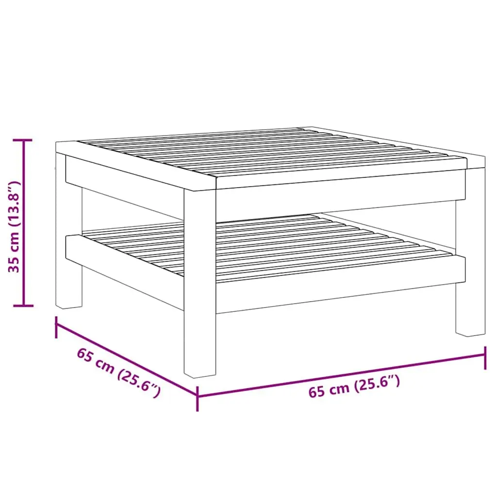 Outdoor Coffee Table Solid Acacia Wood 65x65x35cm Brown