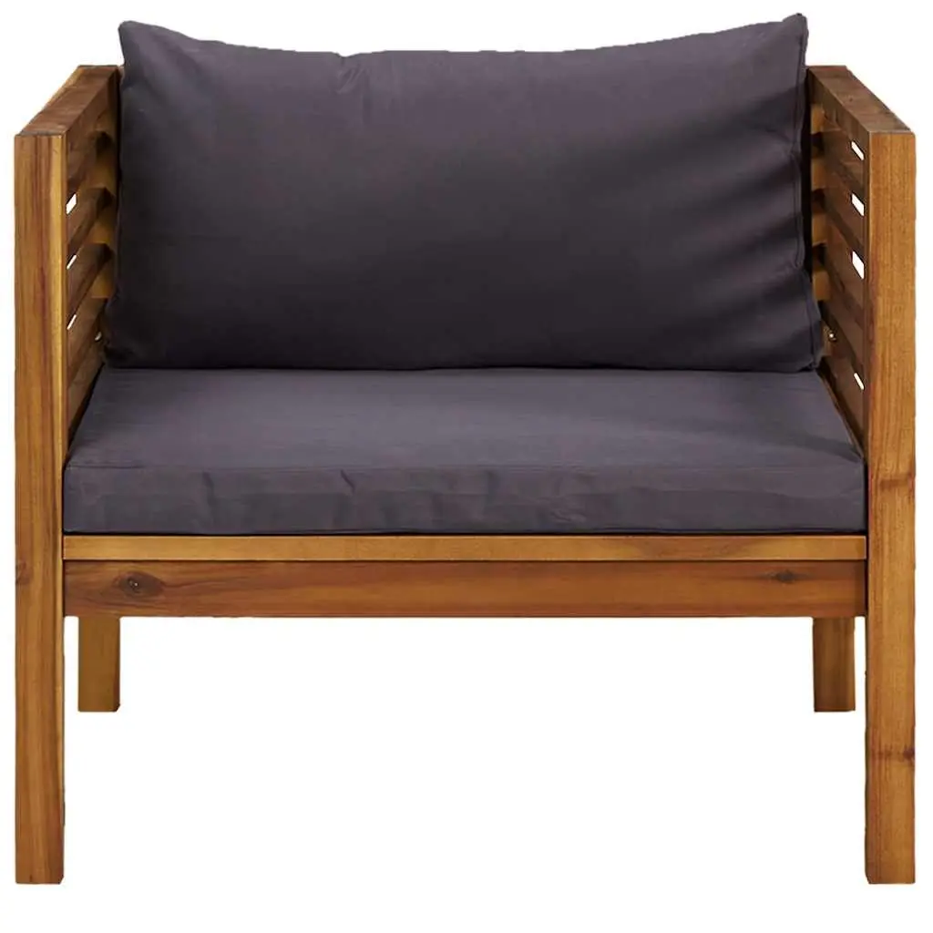 Garden Chair with Dark Grey Cushions