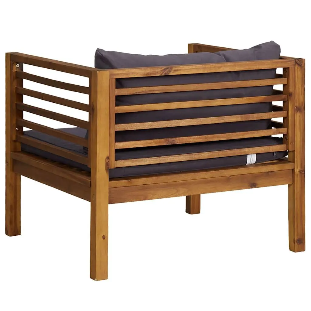 Garden Chair with Dark Grey Cushions