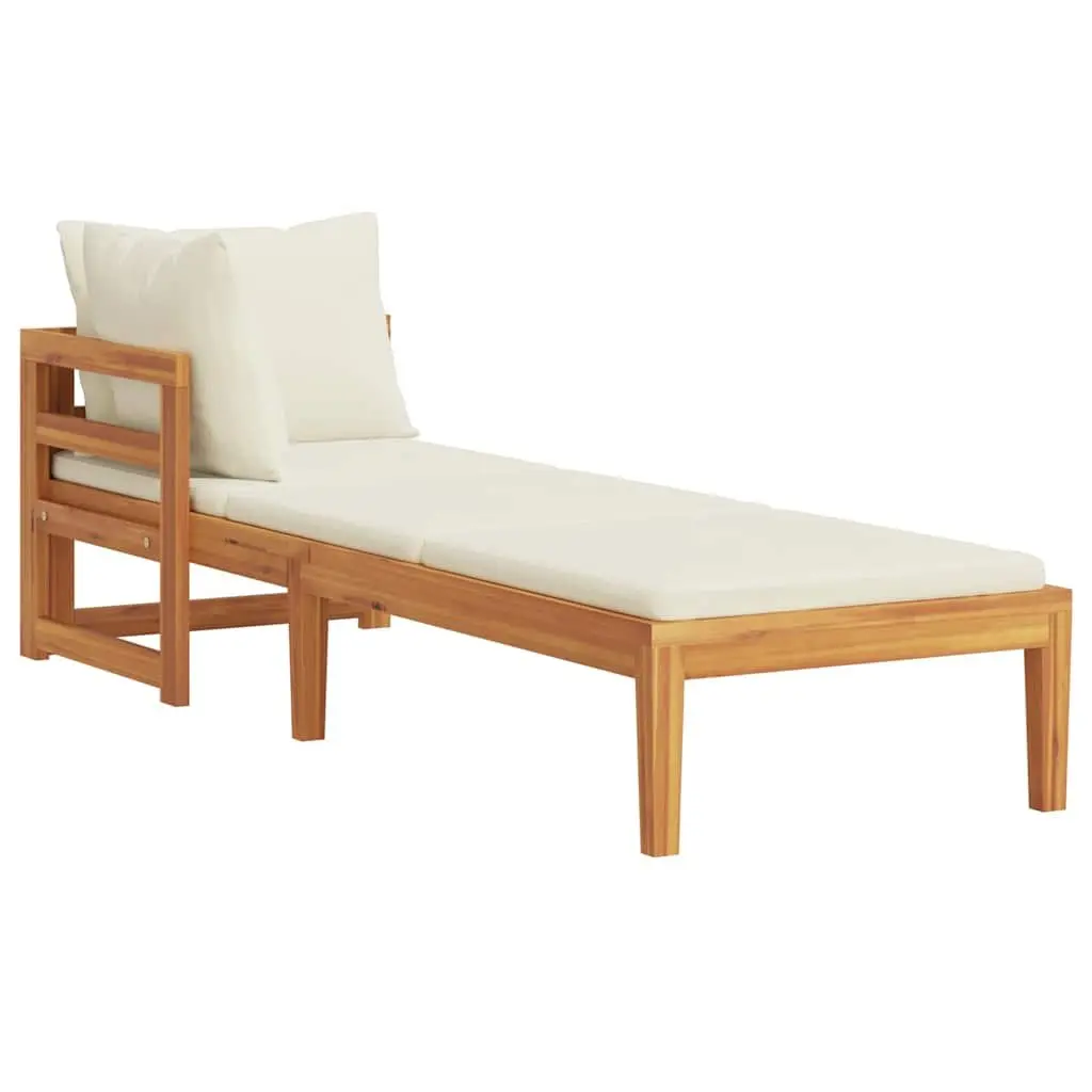 Wooden Sun Lounger with Adjustable Armrest