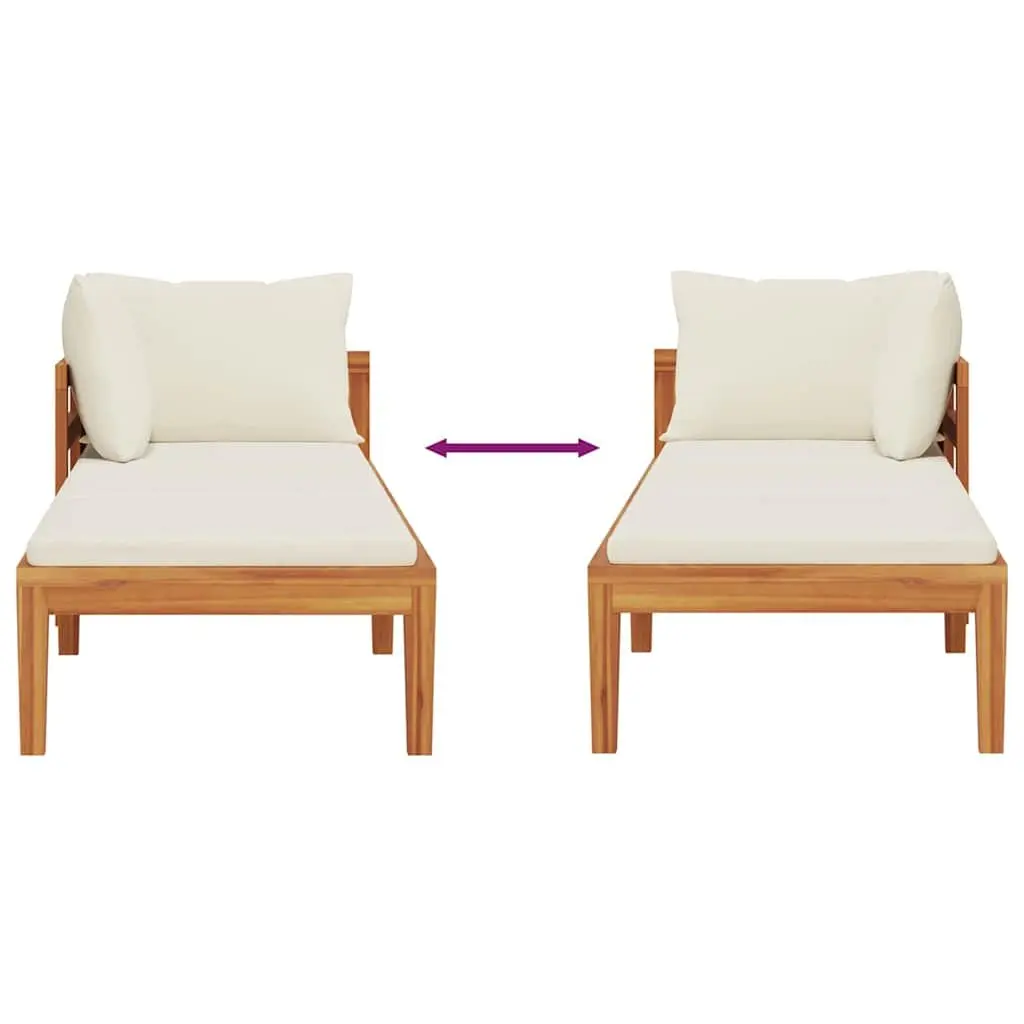 Wooden Sun Lounger with Adjustable Armrest