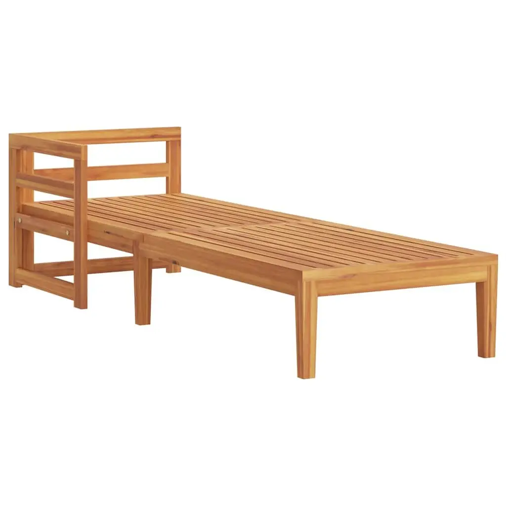 Wooden Sun Lounger with Adjustable Armrest