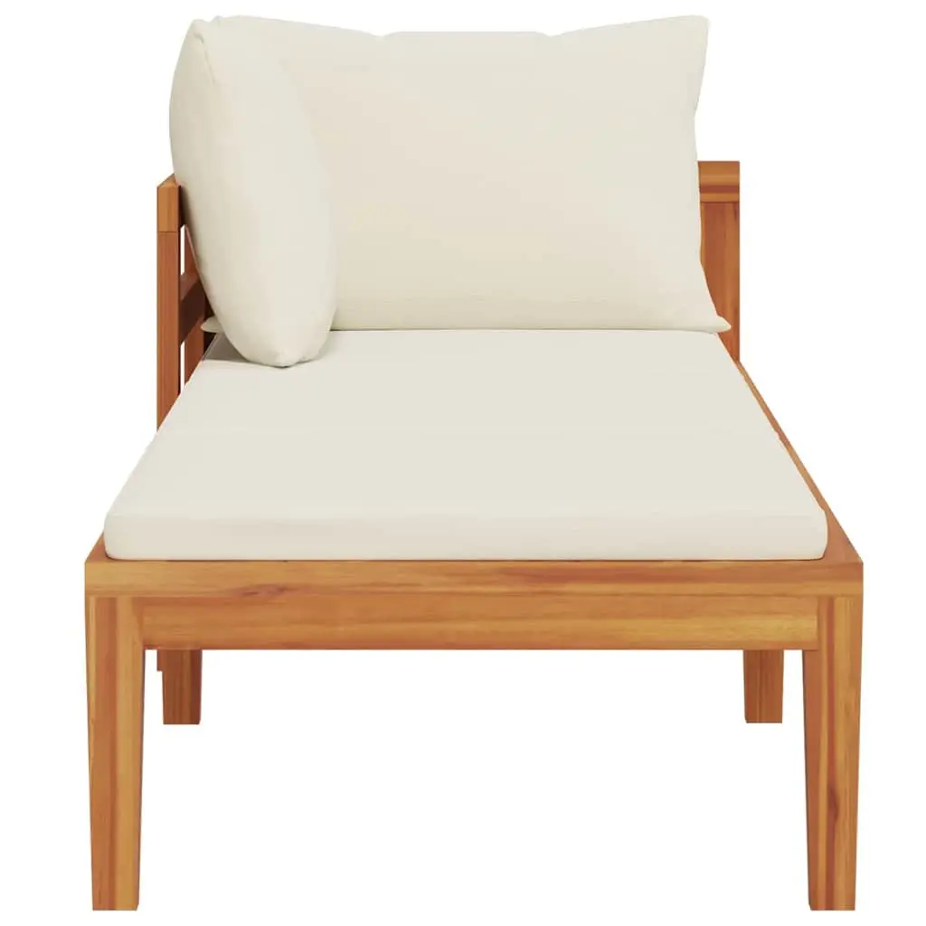 Wooden Sun Lounger with Adjustable Armrest