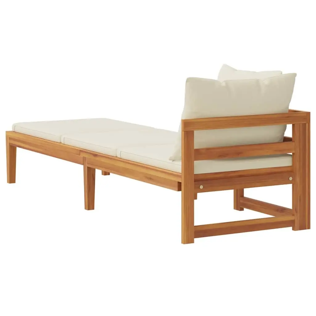 Wooden Sun Lounger with Adjustable Armrest