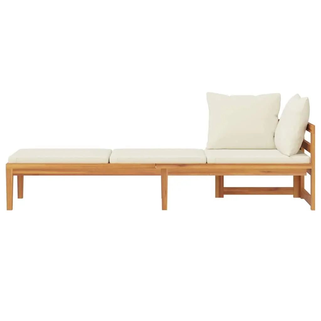 Wooden Sun Lounger with Adjustable Armrest