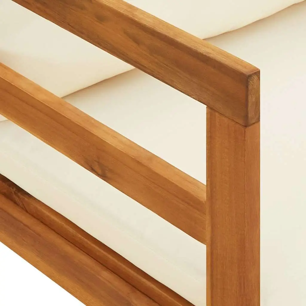 Wooden Sun Lounger with Adjustable Armrest