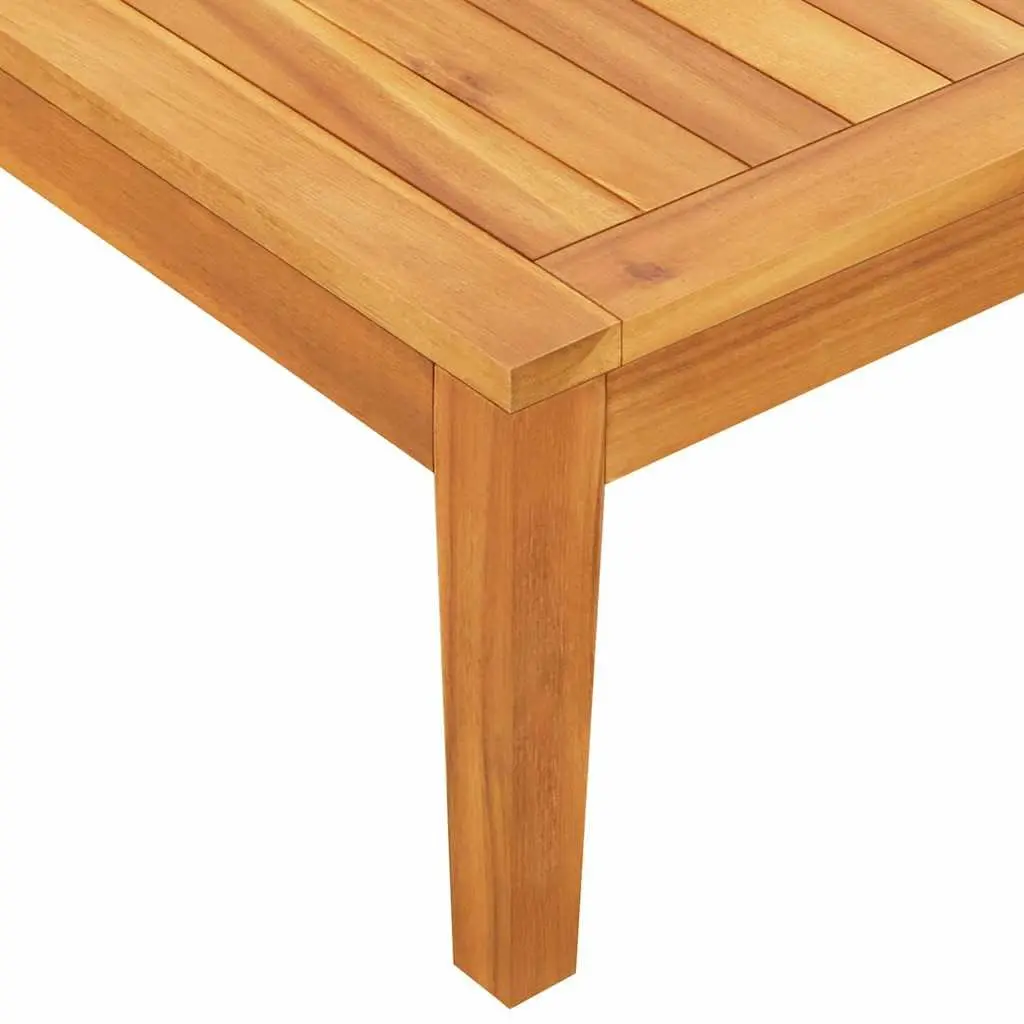 Solid Acacia Wood Garden Bench with Integrated Table