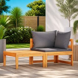 Durable Acacia Wood Outdoor Sectional Sofa Set with Cushions