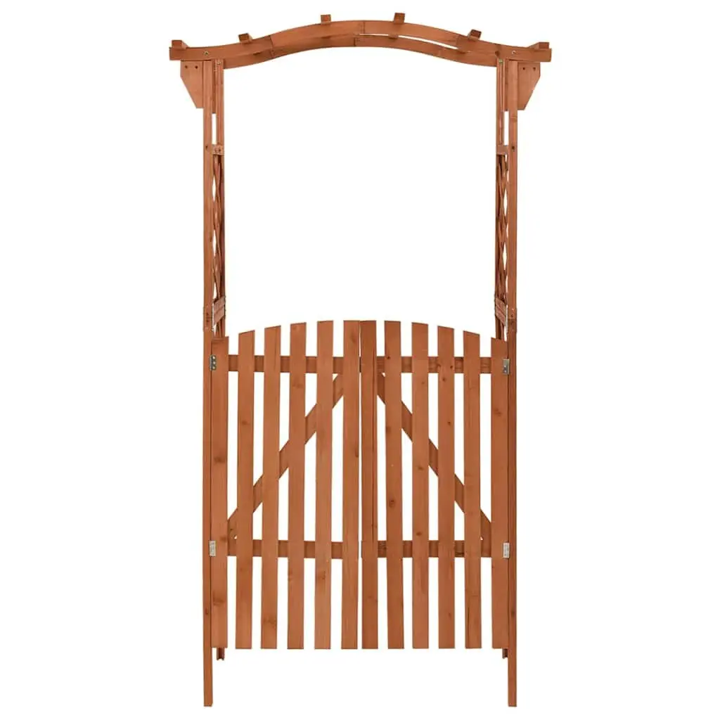 Brown Wooden Garden Pergola with Integrated Gate