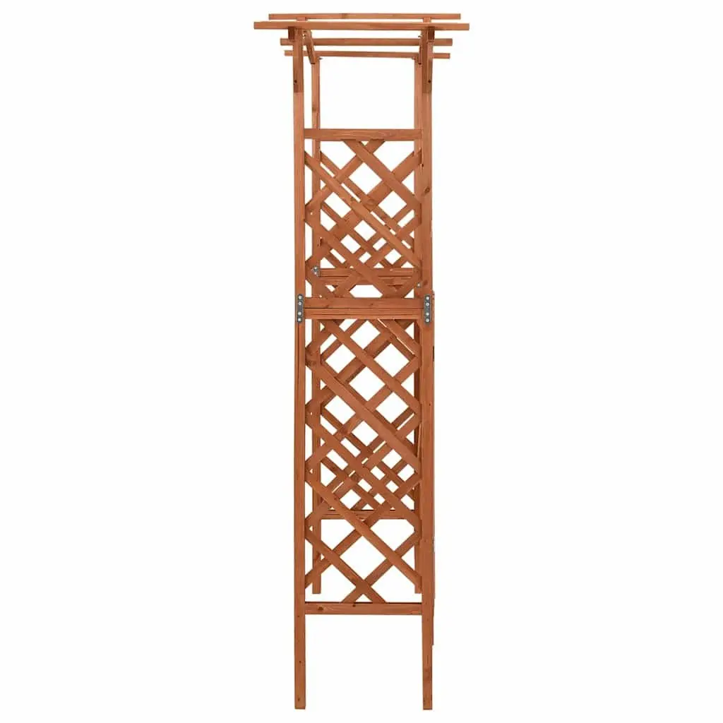 Brown Wooden Garden Pergola with Integrated Gate