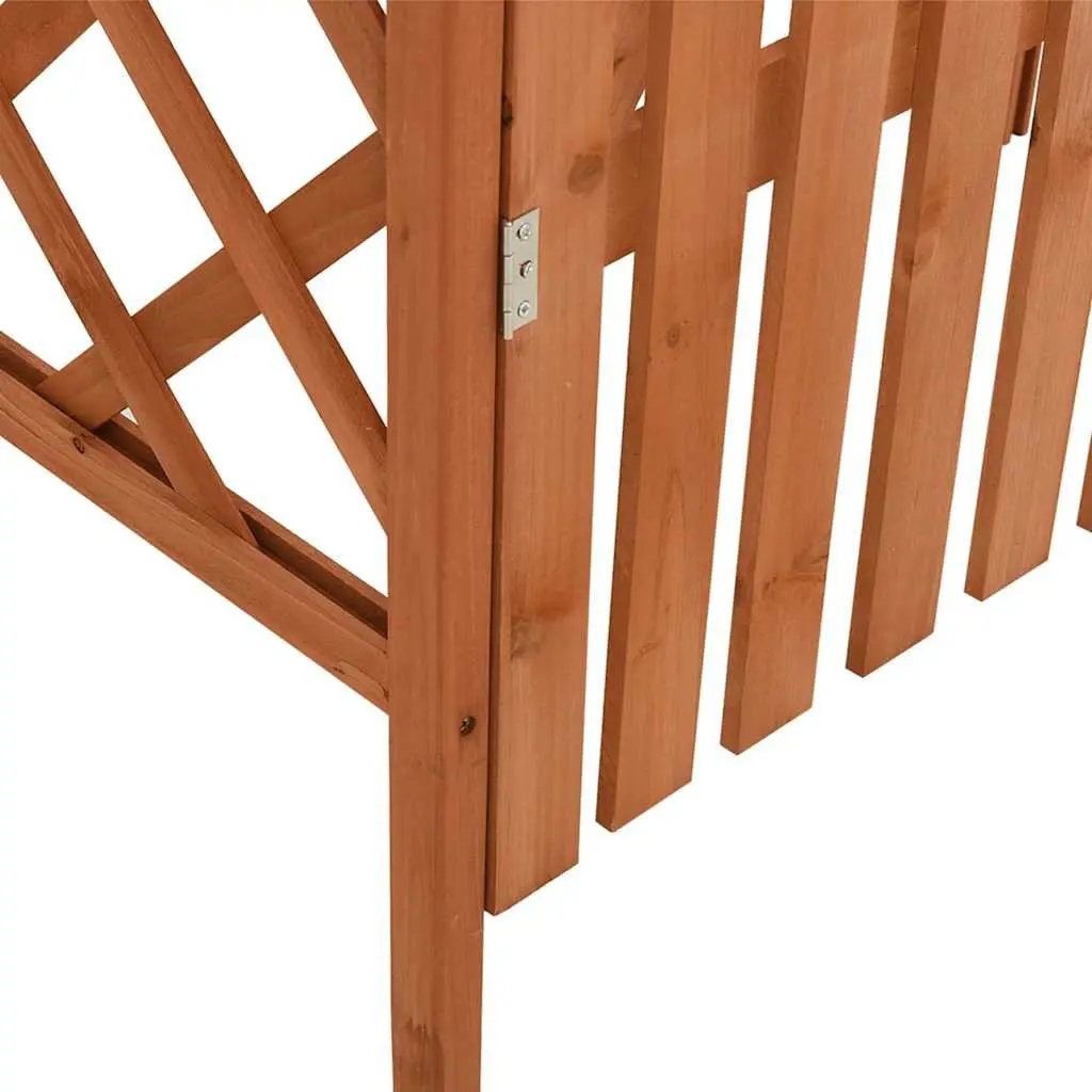 Brown Wooden Garden Pergola with Integrated Gate