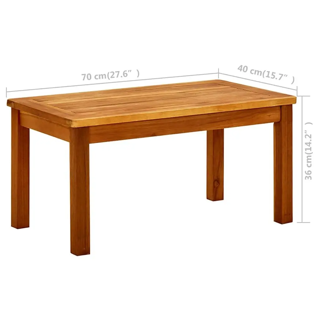 Solid Acacia Wood Outdoor Coffee Table 70x40x36 cm