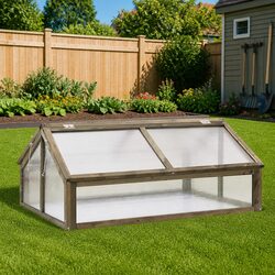 Durable Grey Wooden Greenhouse 114x80x50cm for Plant Care
