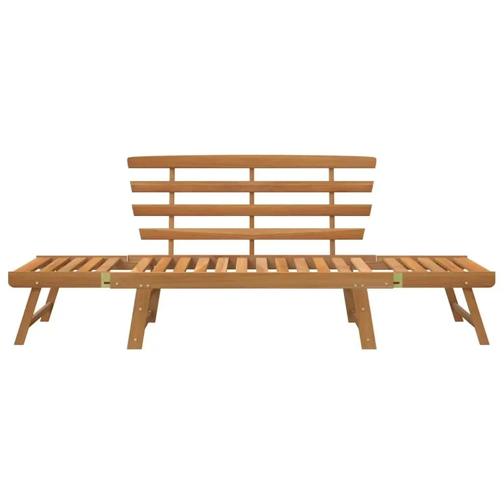 Garden Bench Acacia Wood 190cm Brown Outdoor 2-in-1 Convertible Sun Lounger Day Bed