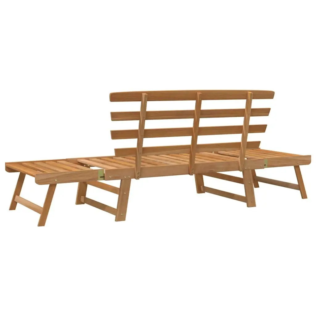 Garden Bench Acacia Wood 190cm Brown Outdoor 2-in-1 Convertible Sun Lounger Day Bed