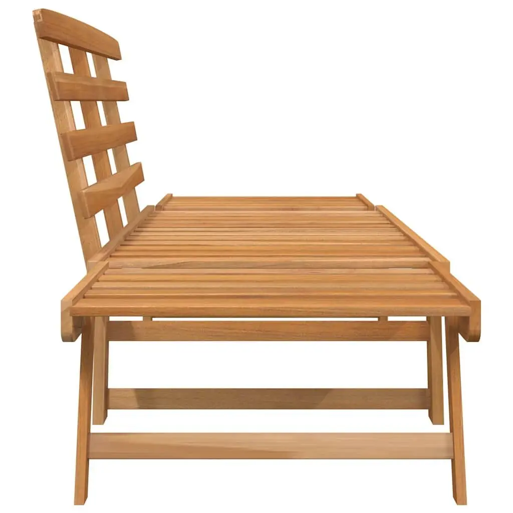 Garden Bench Acacia Wood 190cm Brown Outdoor 2-in-1 Convertible Sun Lounger Day Bed
