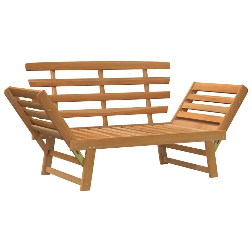 Garden Bench Acacia Wood 190cm Brown Outdoor 2-in-1 Convertible Sun Lounger Day Bed