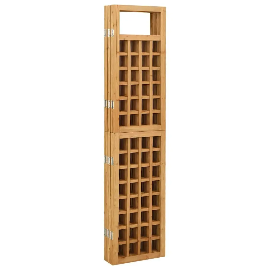 Brown 6-Panel Folding Screen Trellis Made of Solid Fir