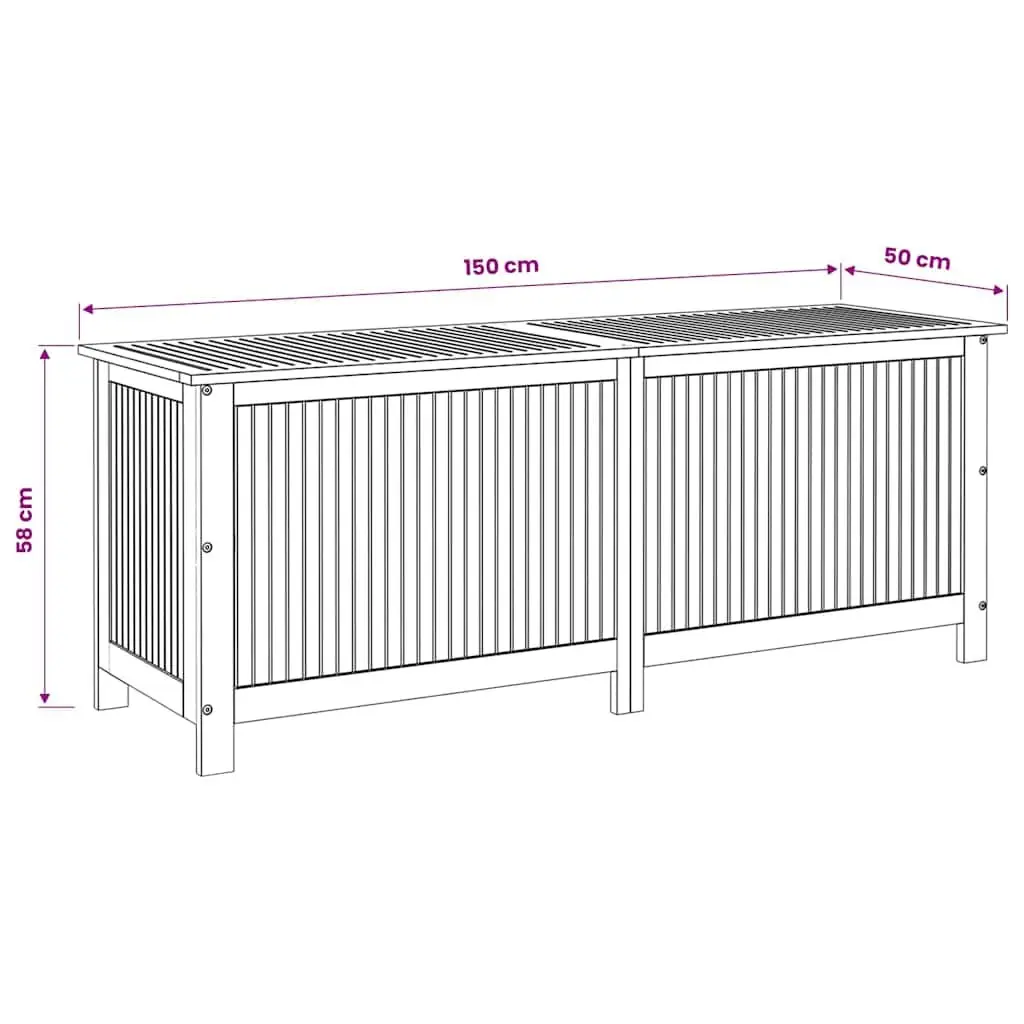 Garden Storage Box Wooden 150x50x58 cm Brown