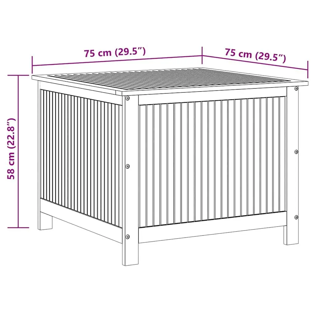 Brown Wooden Garden Storage Box 75x75x58cm