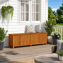 Solid Wood Garden Storage Box with Water-Resistant Bag